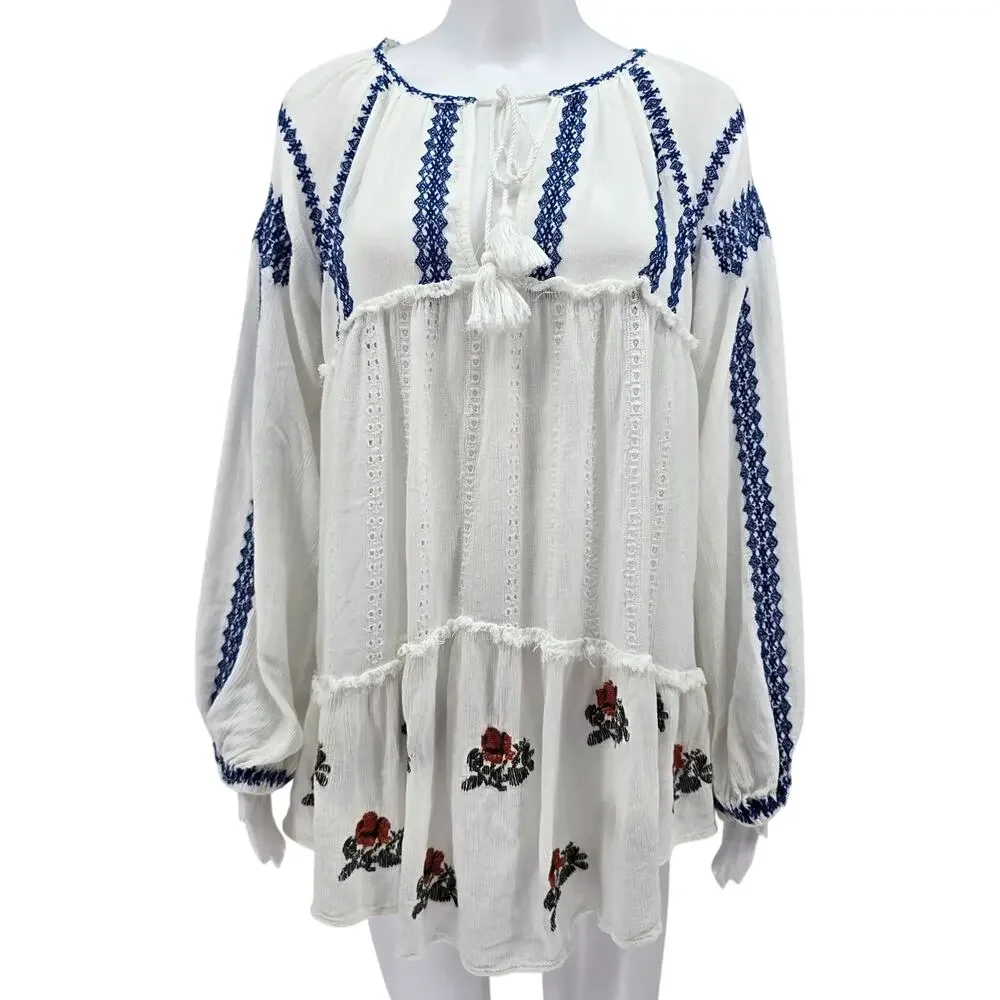Free People Wild Horses Mini Dress White S - Picture 1 of 7